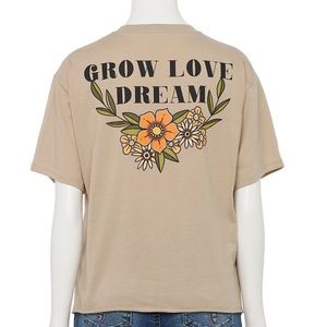 NWT “Grow Love Dream” Floral Graphic Tee